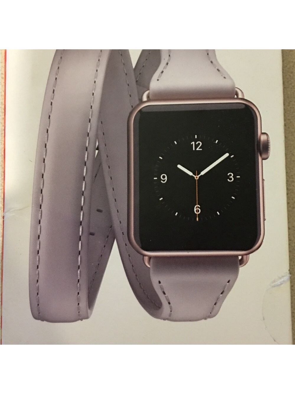 Apple Watchband Uptown Leather Band for Apple Watch - Gray and Rose Gold - Picture 2 of 3